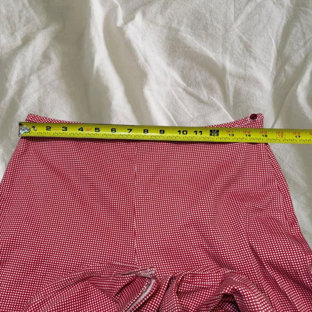 Cottage Coquette Farmcore Americana Gingham Feminine Cotton Blend Cropped Pants - Picture 6 of 7